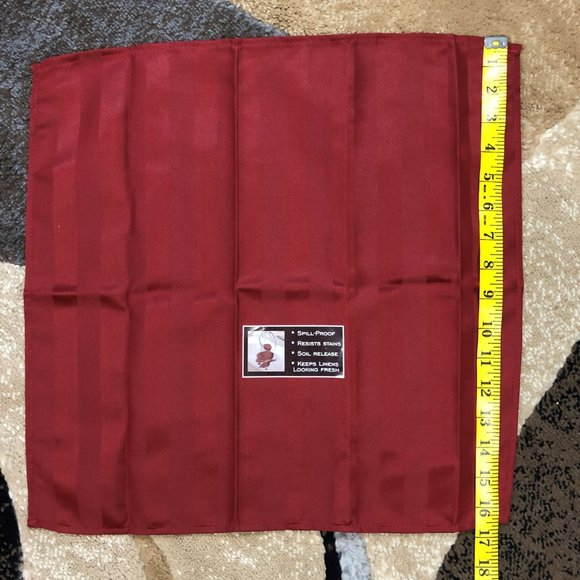 4 Chateau Red Stripe Micro-Fiber Dinner Napkins - Picture 7 of 8
